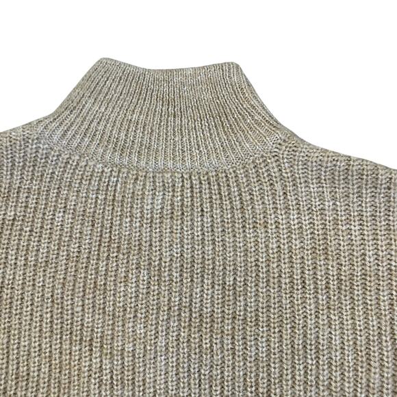Calvin Klein Sz S Oversized Chunky Knit Boxy Sweater Mock Neck 1/2 Zip Cropped - Picture 14 of 16